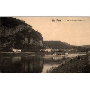 Vintage Belgian‎ Postcard Houx Les Ruines De Poilvache & River Scene